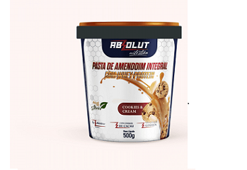 Pasta de Amendoim Integral com Whey Protein Sabor Cookies & Cream Absolut 500g