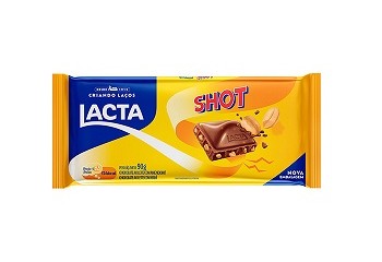 Barra de Chocolate c/ Amendoim Shot Lacta 90g