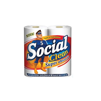 Toalha de papel Social Clean 19cmX19cm