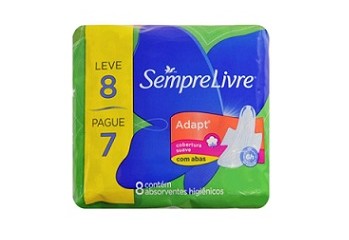 Absorvente Sempre Livre Adapt Cobertura Suave c/ Abas