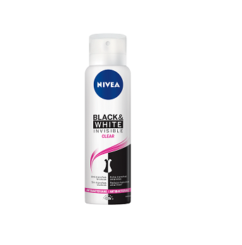 Desod. Nivea Aero Black & White Invisible Clear 150ml