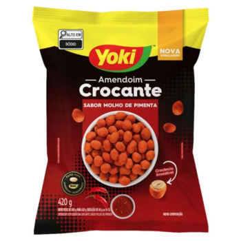 Amendoim Crocante Sabor Molho de Pimenta Yoki 420g