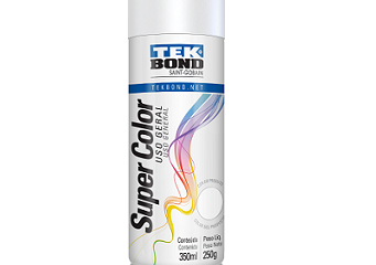 Tinta Spray Super Color Tek Bond Uso Geral Branco Brilhante 350ml