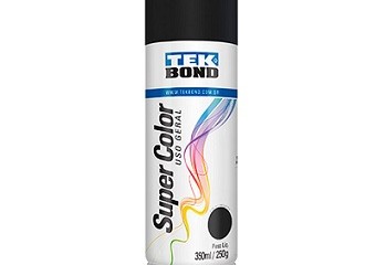 Tinta Spray Super Color Tek Bond Uso Geral Preto Fosco 350ml