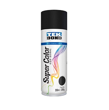 Tinta Spray Super Color Tek Bond Uso Geral Preto Fosco 350ml