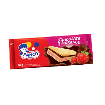 Biscoito Wafer de Chocolate e Morango Panco 140g