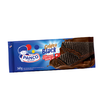 Biscoito Wafer de Chocolate Suíço Golden Black Panco 140g