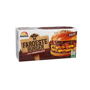 Bifes de Hambúrguer Faroeste Burger Misto Sabor Churrasco Aurora 12und