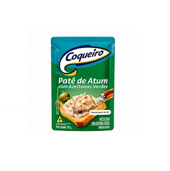 Patê de Atum c/ Azeitonas Verdes Coqueiro Sache 170g