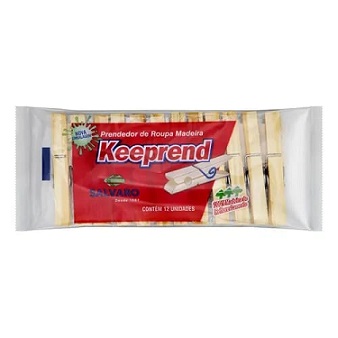Prendedor de Roupa Madeira Keeprend 12un