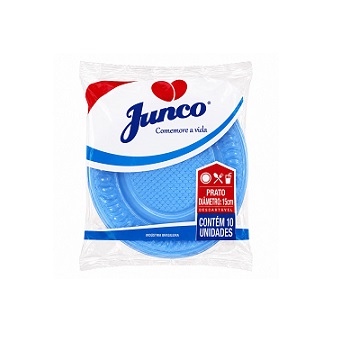 Prato Descartavel Azul Raso Junco 15cm