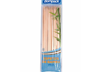Espetos de Bambu Bompack 40cm c/ 100 unidades