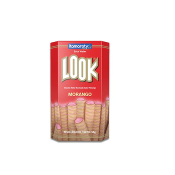 Biscoito Wafer Sabor Morango Look 55g