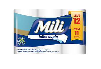 Papel Higiênico Folha Dupla Mili 12x30m