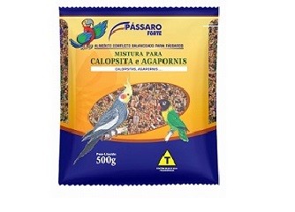 Ração para Calopsitas, Agapornis…  Pássaro Forte 500g