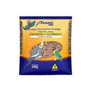 Ração para Calopsitas, Agapornis…  Pássaro Forte 500g