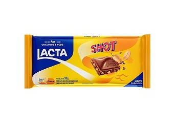 Barra de Chocolate c/ Amendoim Shot Lacta 90g