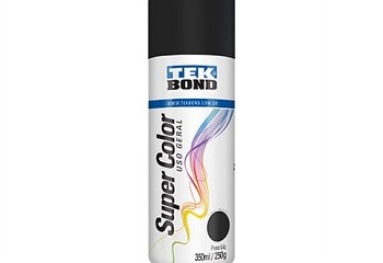 Tinta Spray Super Color Tek Bond Uso Geral Preto Brilhante 350ml