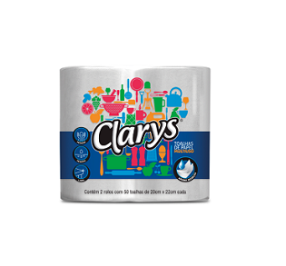 Toalha de Papel Clarys 20cmX22cm